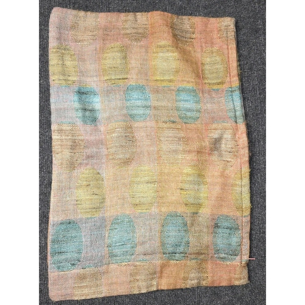 Crate and Barrel Sutro Throw Pillow Cover Linen Silk Cotton 22x15 in Multicolor